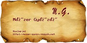 Mózer Győző névjegykártya